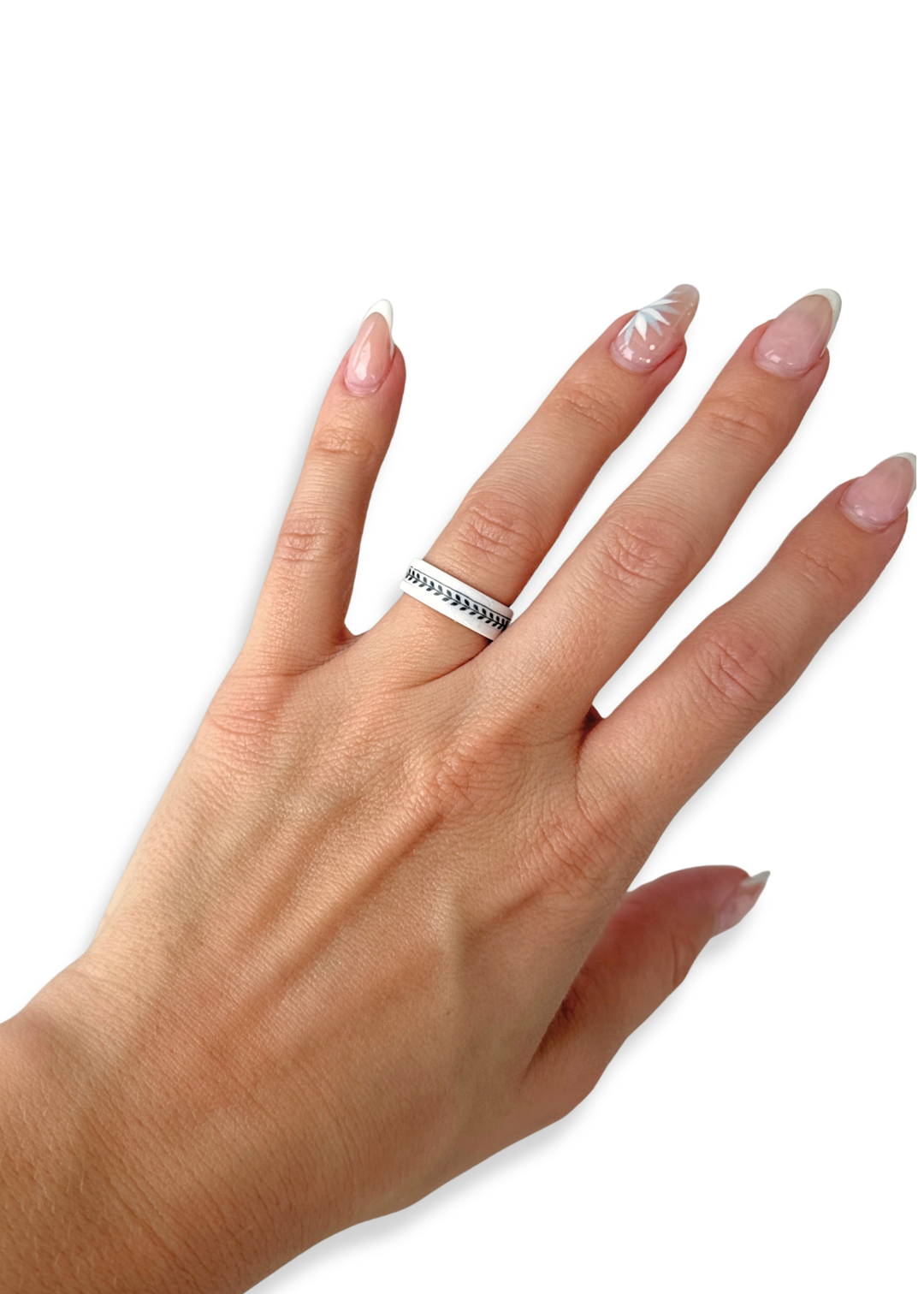 Geometric Porcelain Ring – Size 6