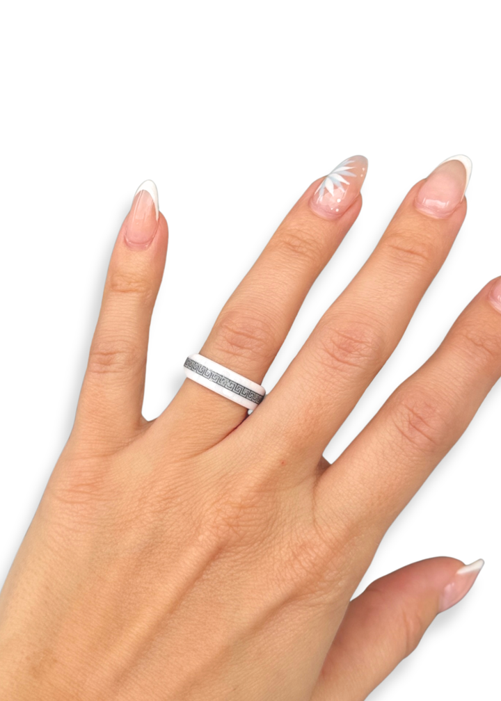 Tribal Porcelain Ring – Size 7