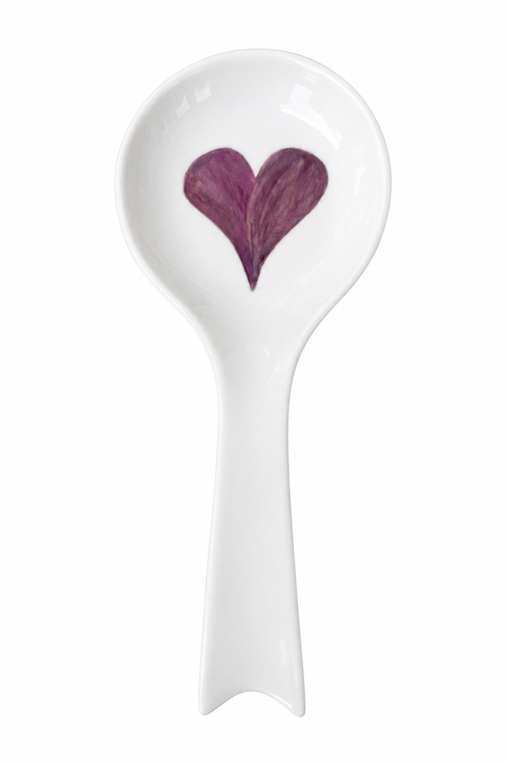 Purple Heart Hand-Painted Porcelain Spoon Rest