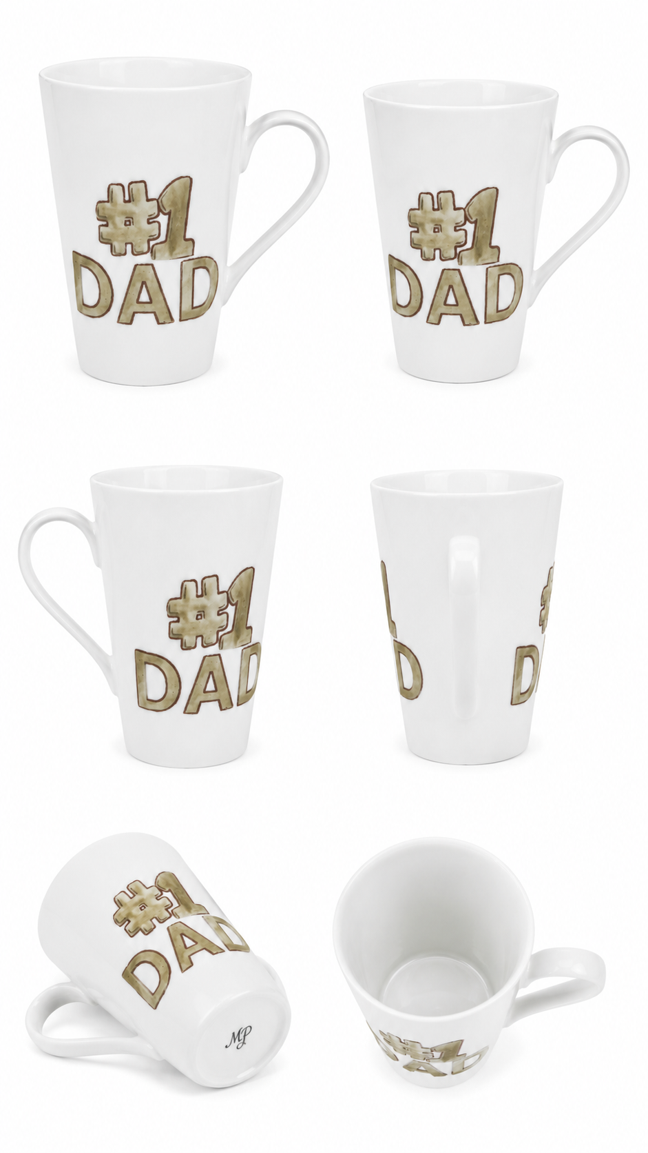 #1 Dad Hand-Painted Porcelain Mug