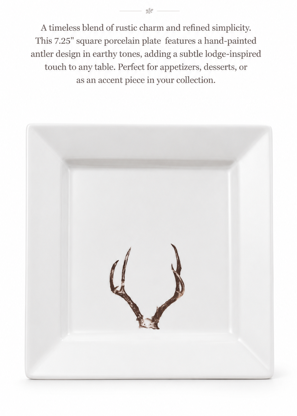 Hand-Painted Porcelain Antler Plate Set of two