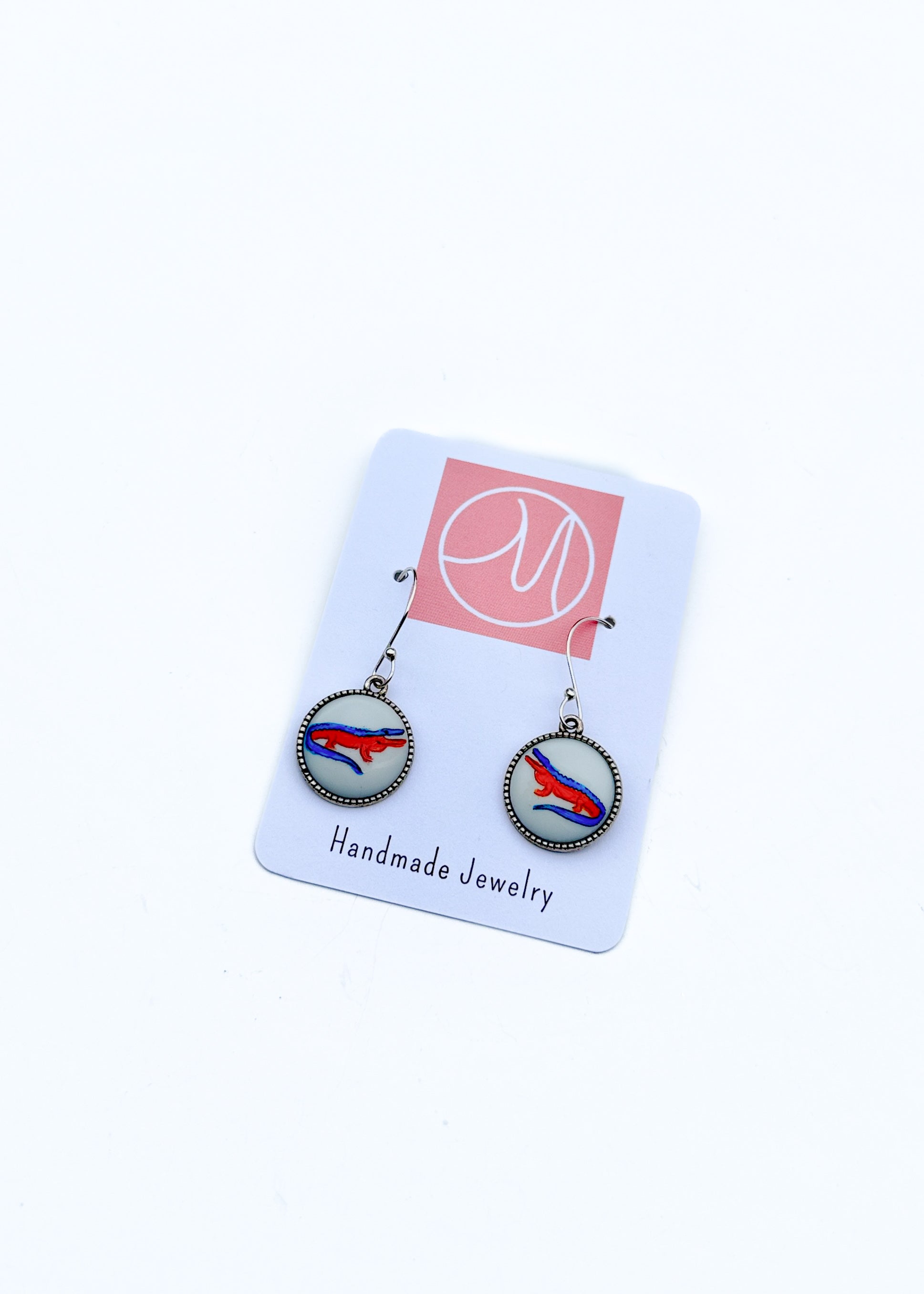 Gator Game Day Silver Dangle Earrings
