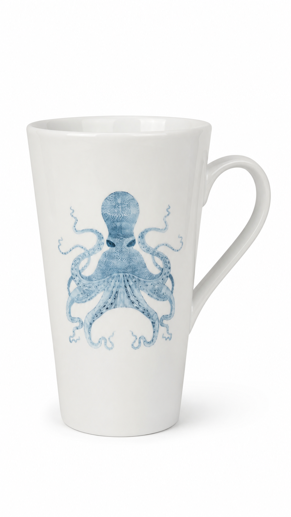 Blue Octopus Porcelain Coffee Mug – Coastal Latte Mug