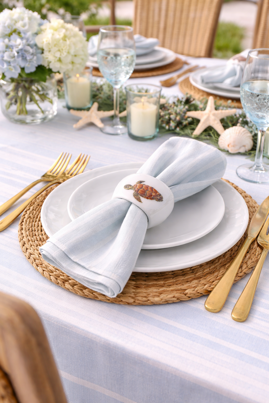 Sea Turtle Porcelain Napkin Rings