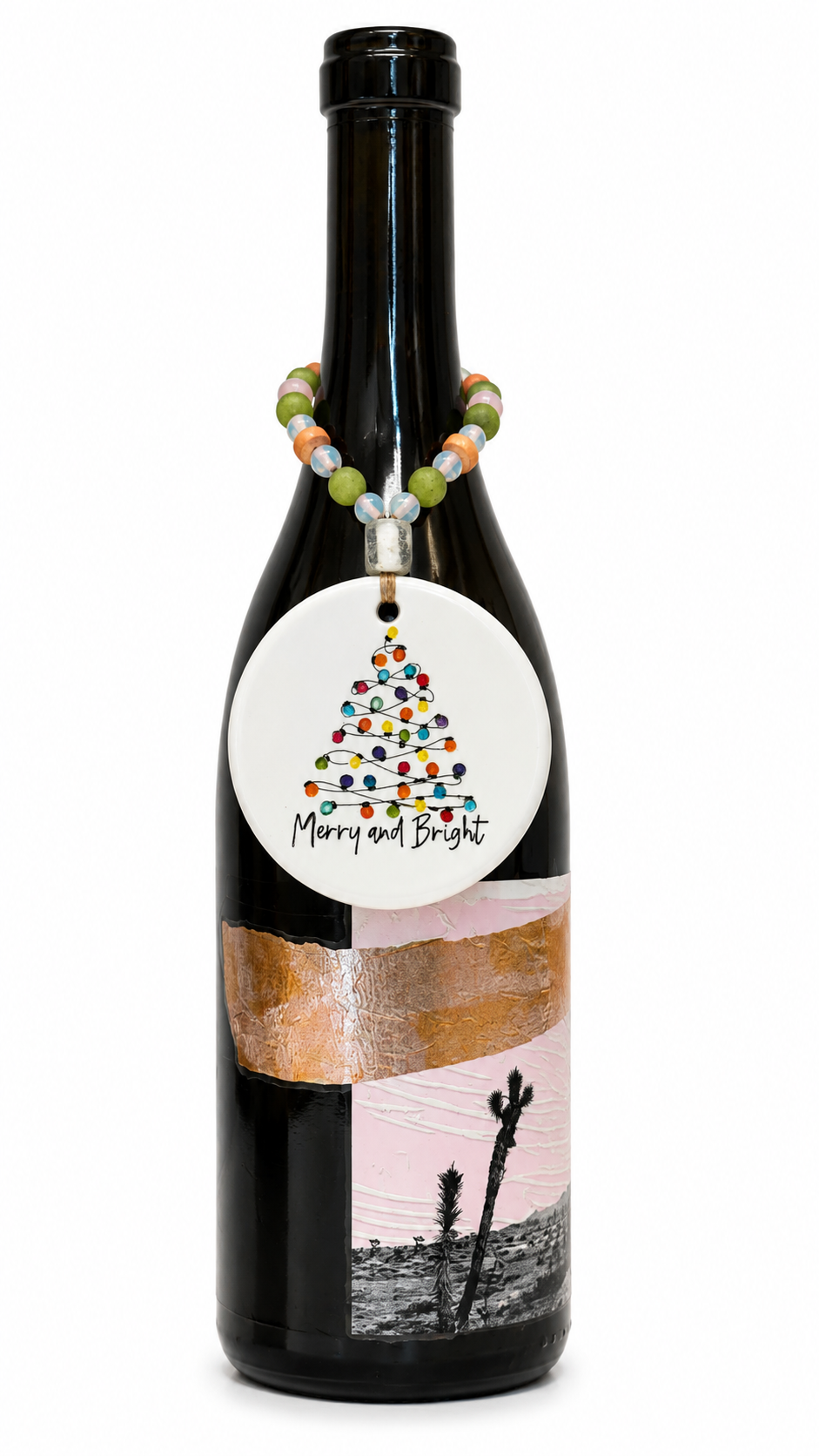 Personalized Christmas Tree Porcelain Thank You Bottle Tag