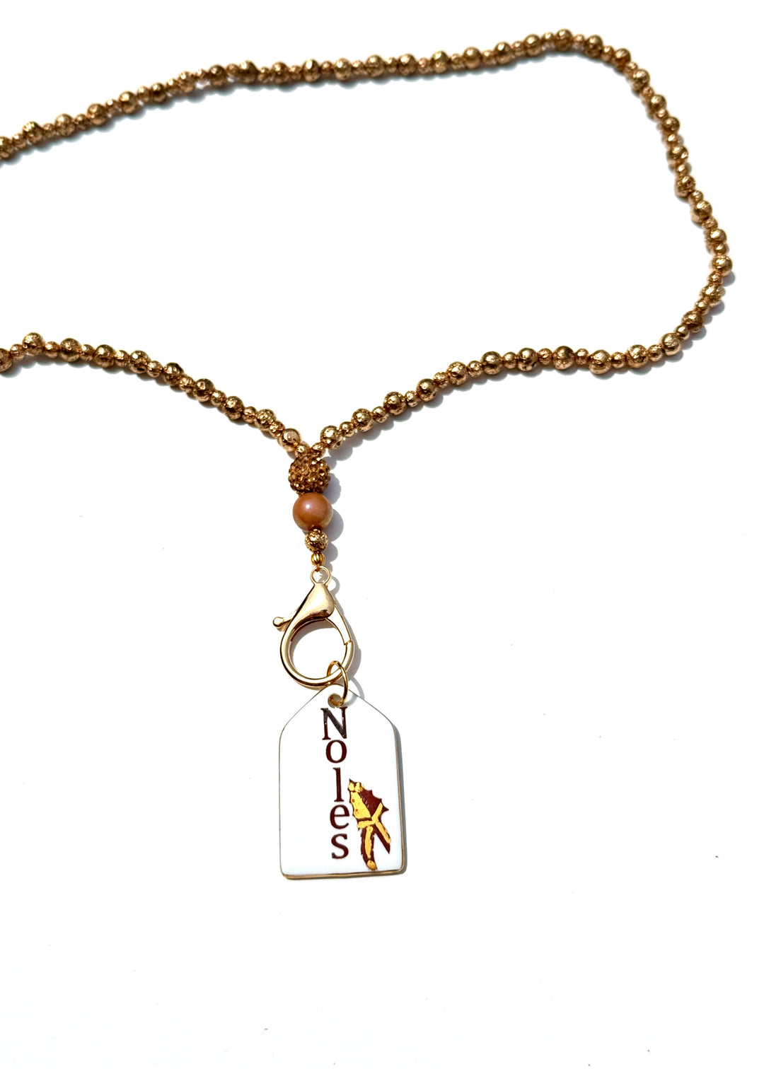 Mascot Garnet Gold Spear Game day Necklace