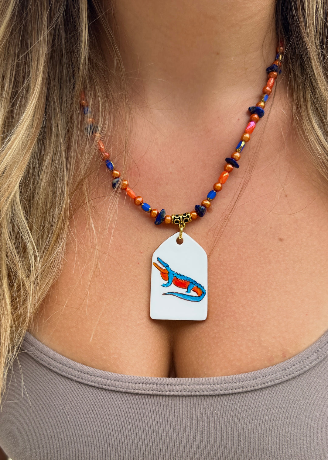 Gator Game Day Necklace Mascot Jewelry Football Season