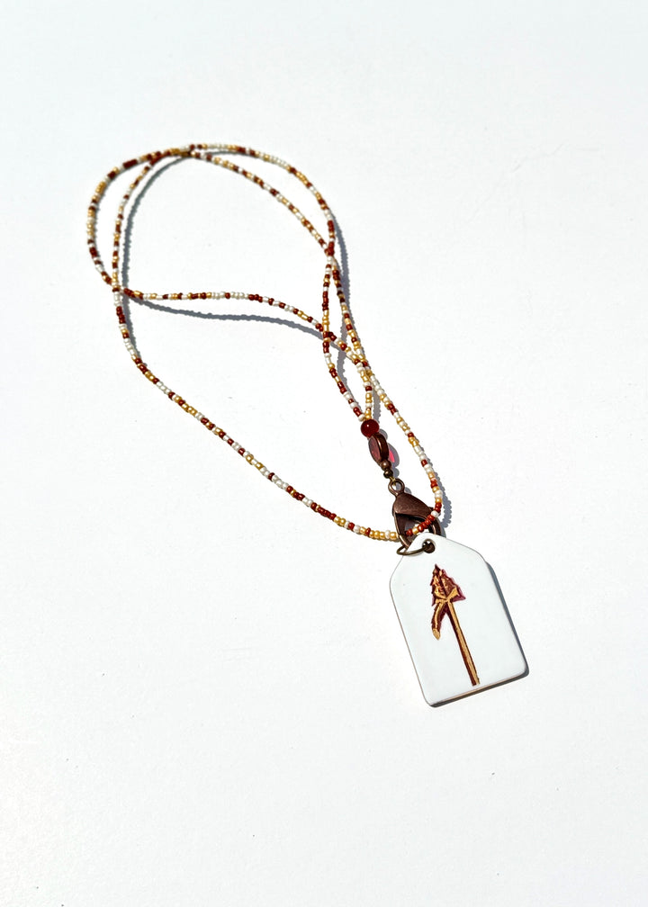 Spear Mascot Garnet Gold Game Day Necklace College Football