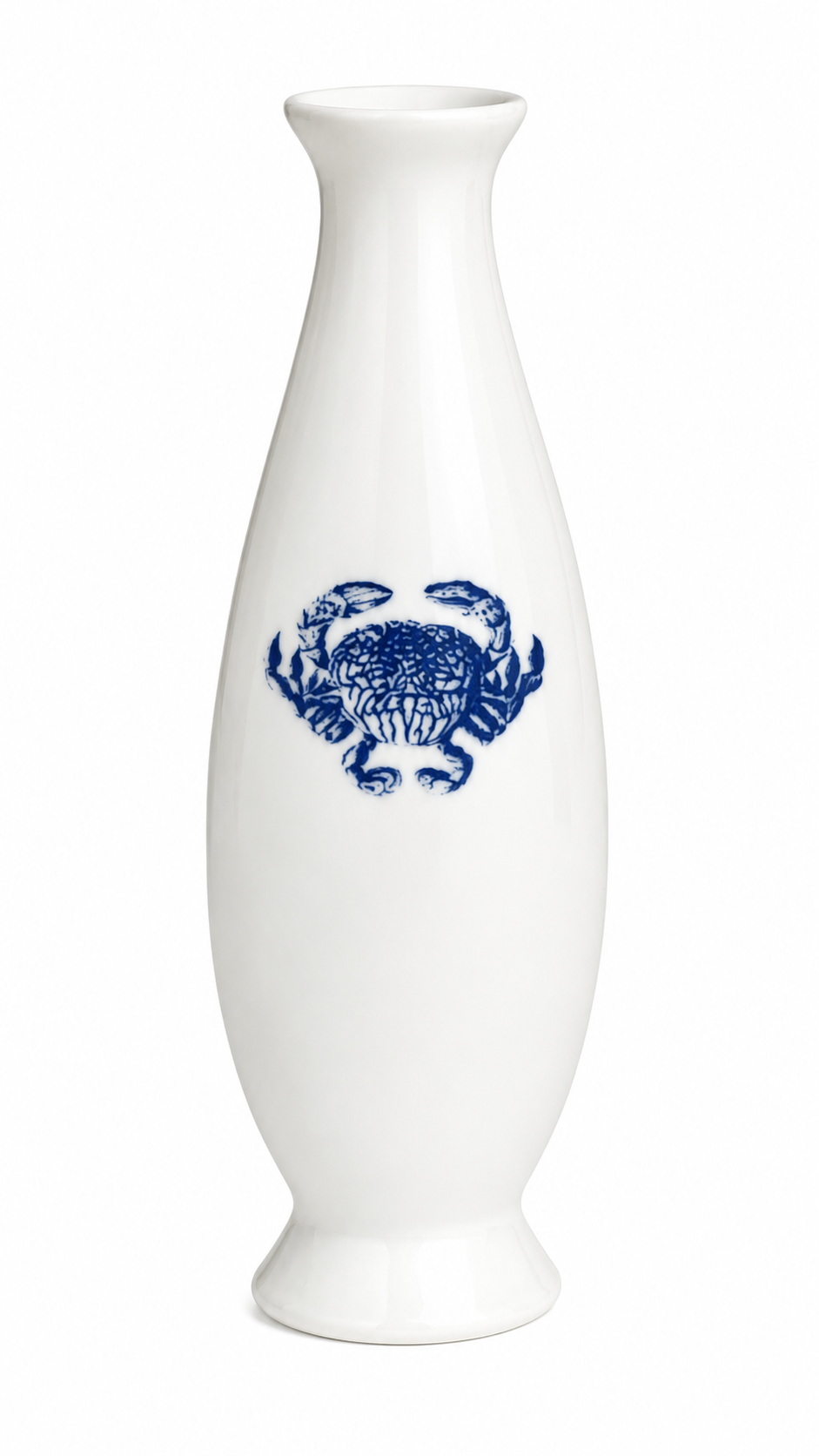 Blue Crab Porcelain Bud Vase