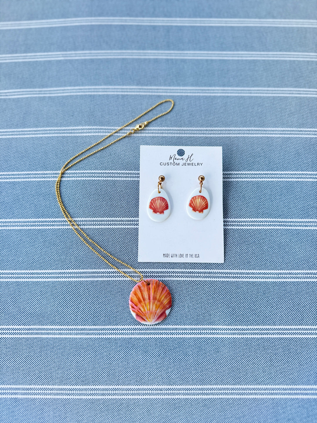 Seashell Coastal Pendent Necklace Coastal Jewelry