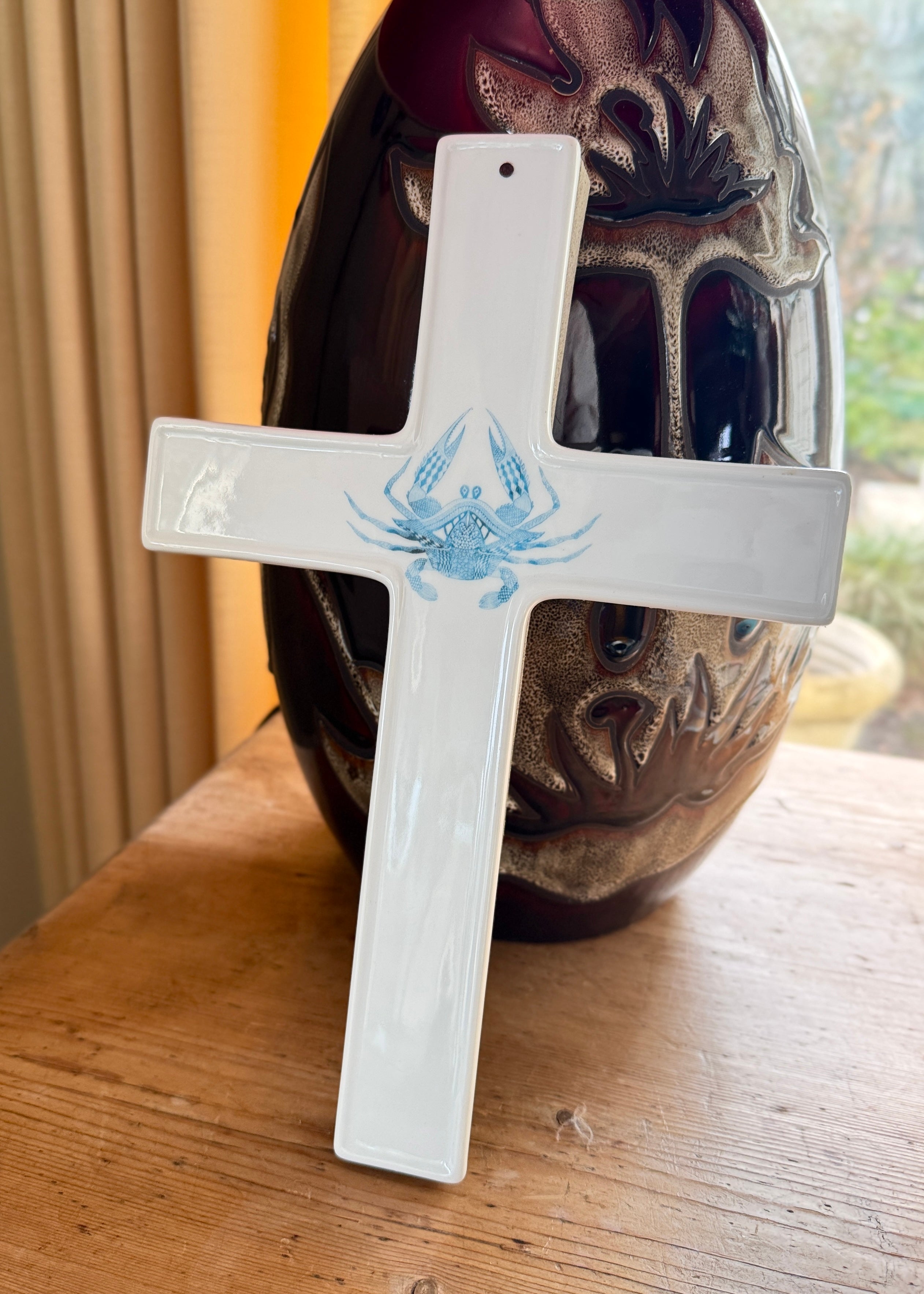 Coastal Crab Cross Tabletop Anchor
