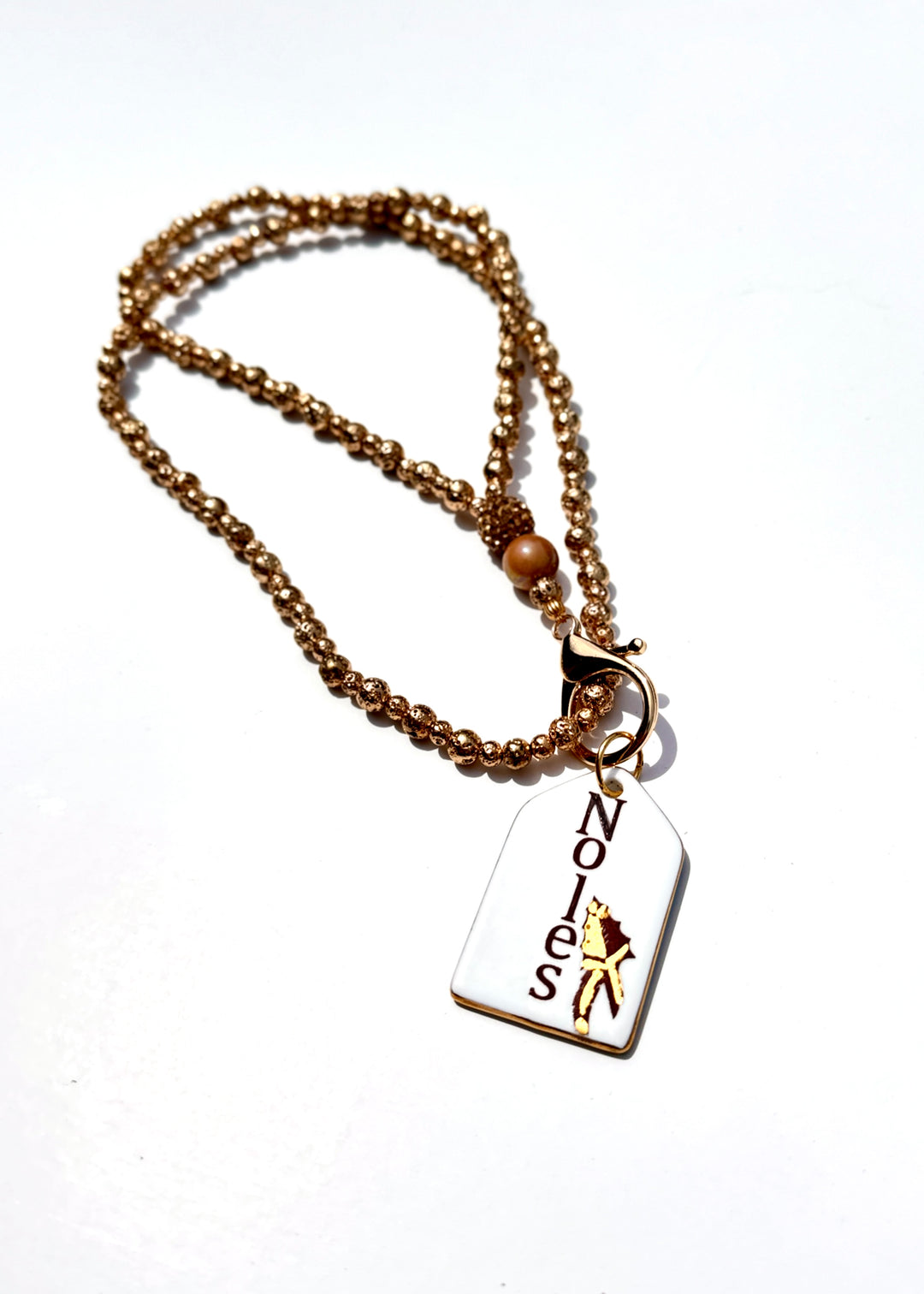 Mascot Garnet Gold Spear Game day Necklace
