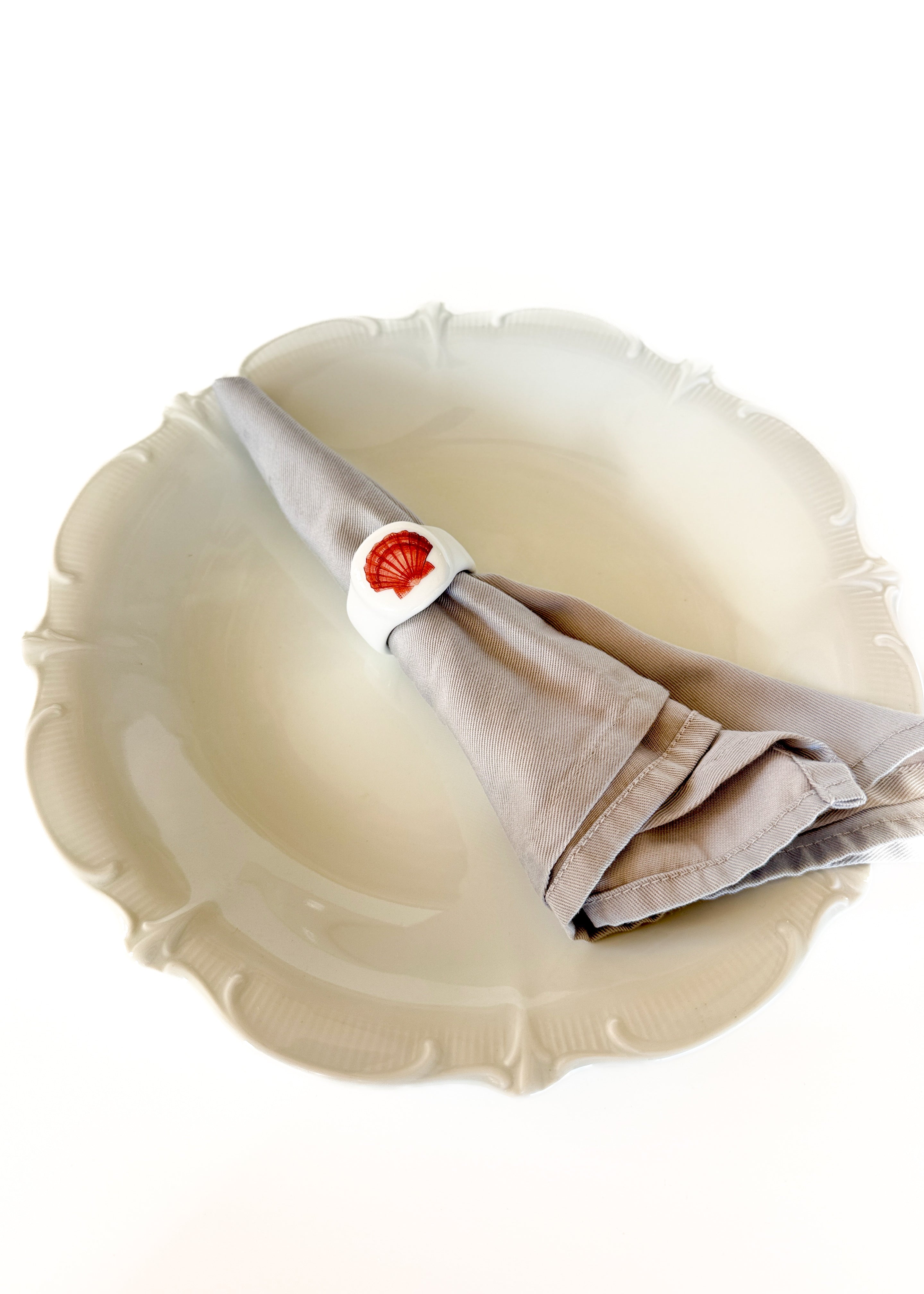 Seashell Porcelain Ceramic Napkin Rings