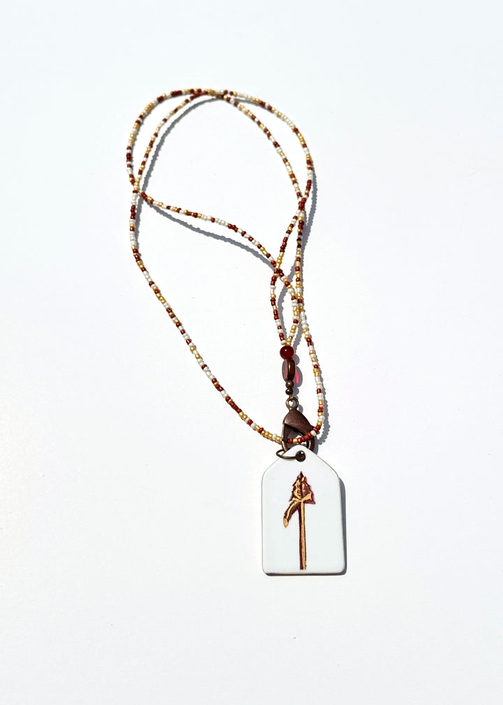 Spear Mascot Garnet Gold Game Day Necklace College Football