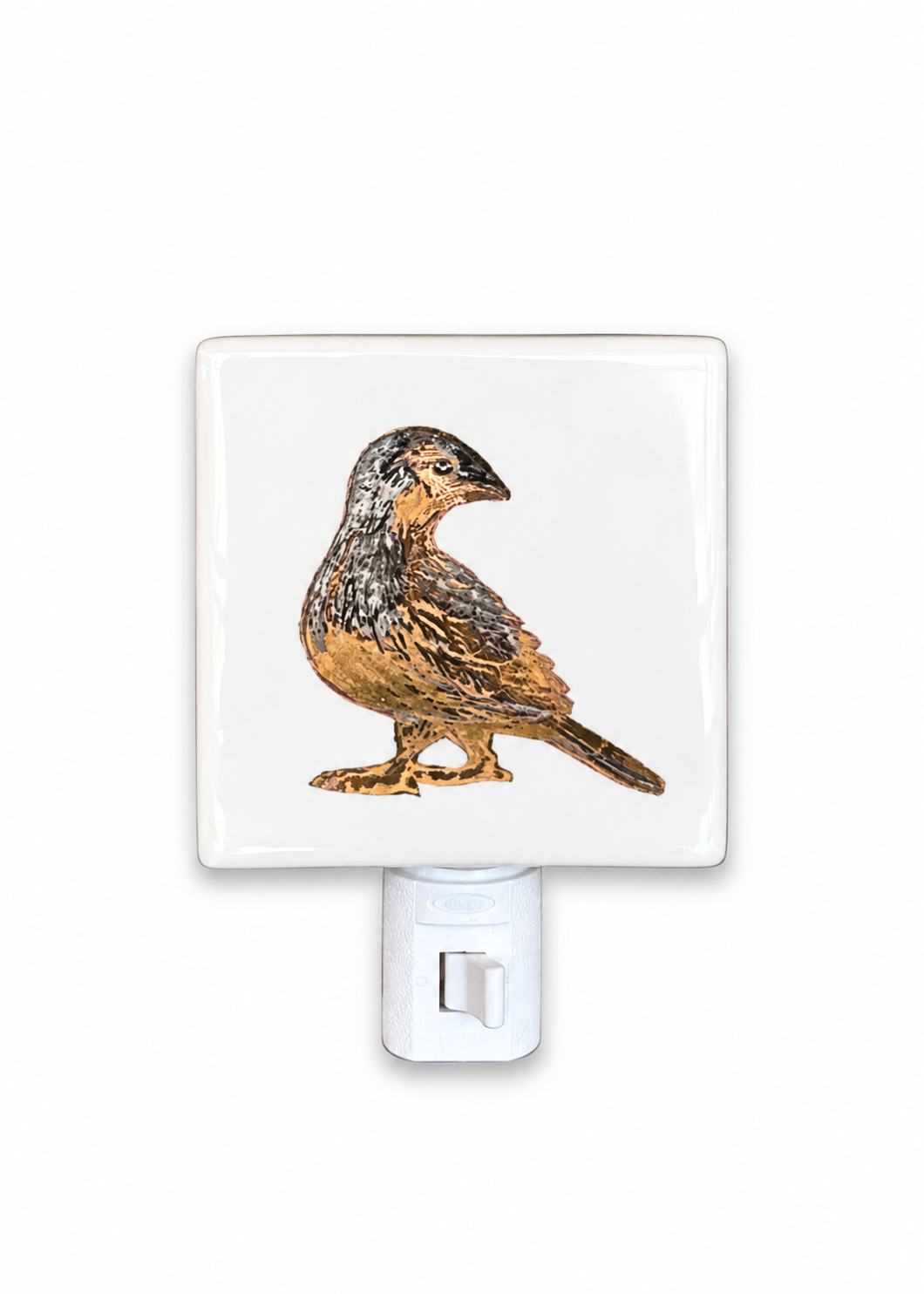 Hand-Painted Golden Bird Porcelain Night Light