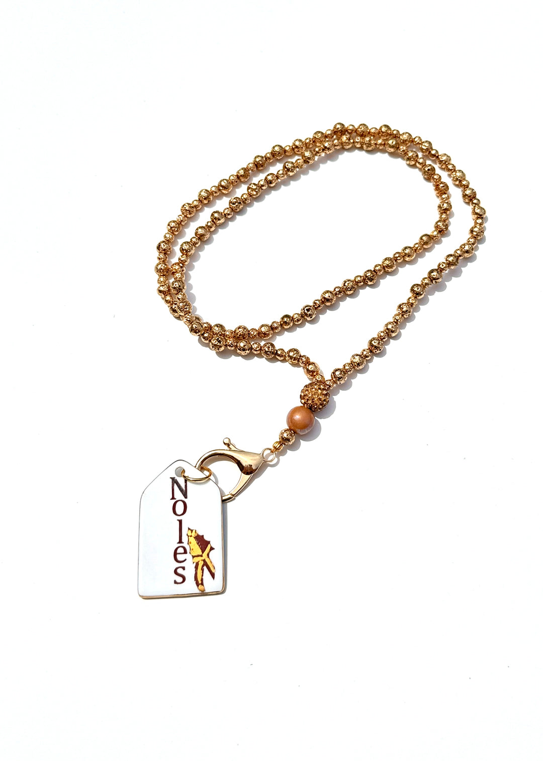 Mascot Garnet Gold Spear Game day Necklace