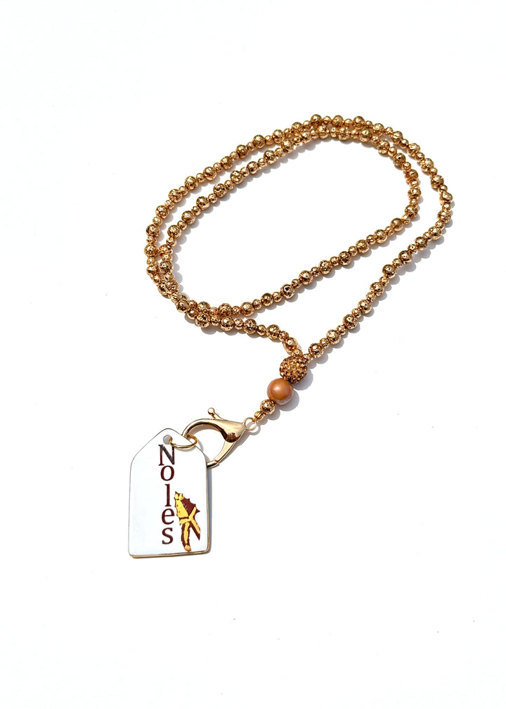 Mascot Garnet Gold Spear Game day Necklace