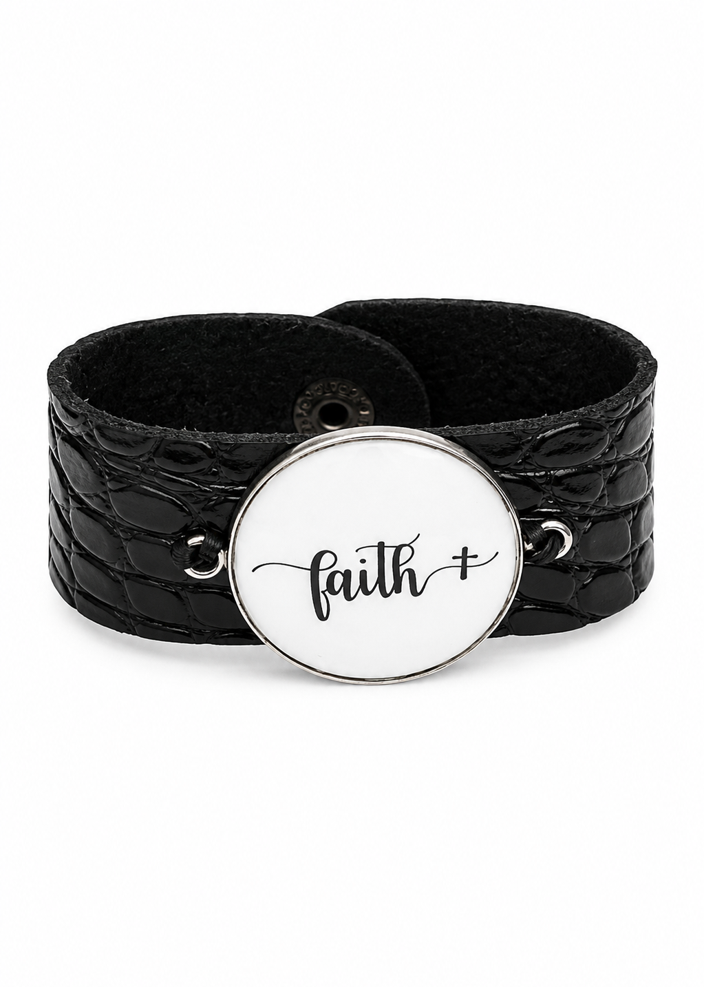Hand Painted Adjustable Leather Faith Bracelet