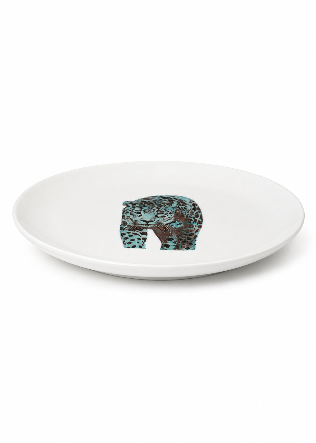 Hand-Painted Teal Jaguar Football Season Porcelain Plate
