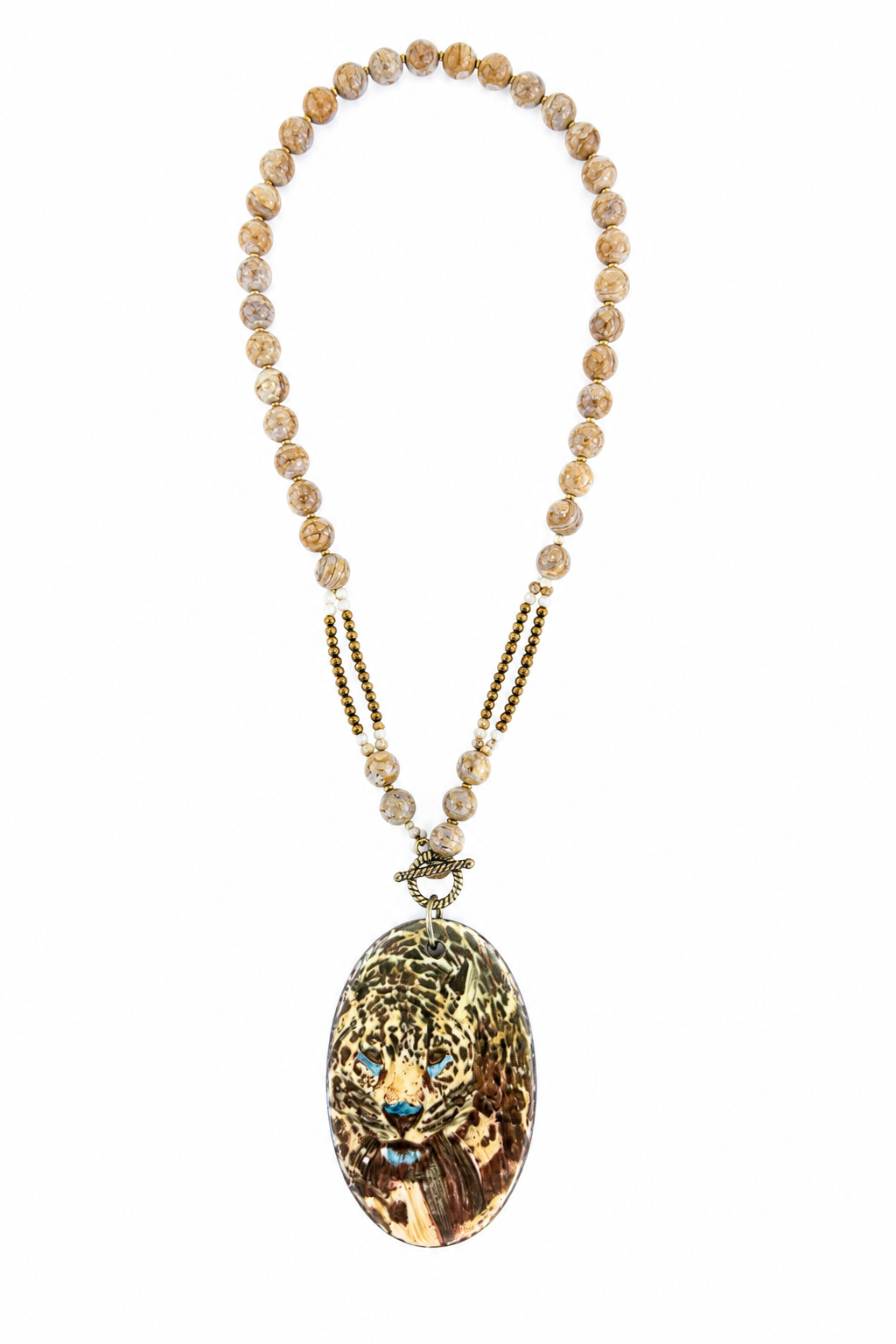 Hand-Painted Jaguar Football Season Game Day Necklace