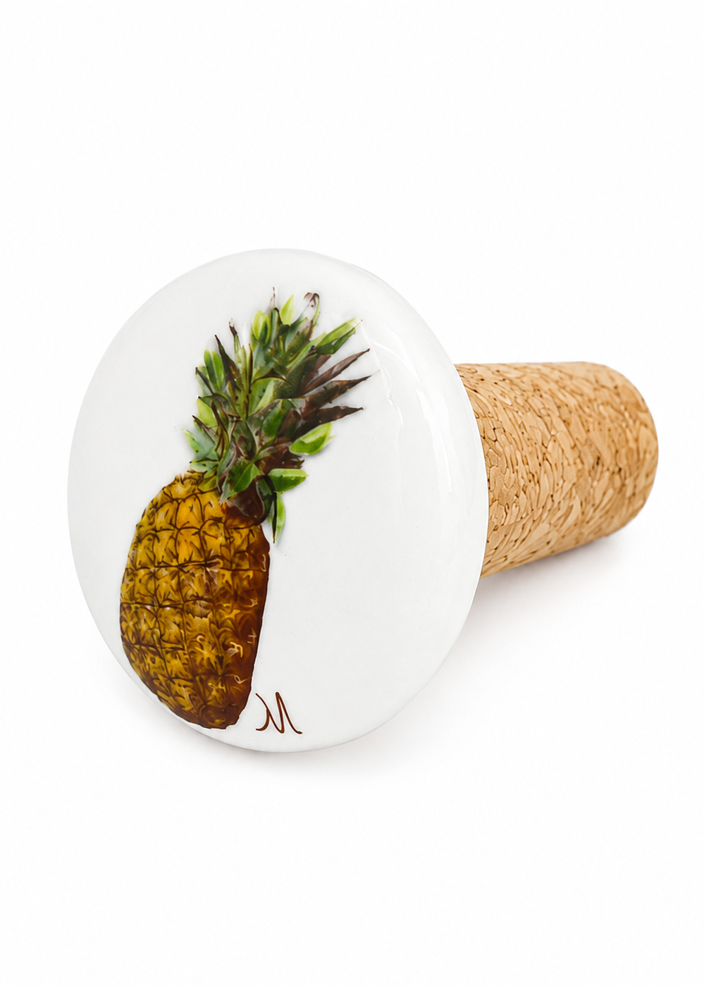 Coastal Pineapple Porcelain Wine Cork Stopper
