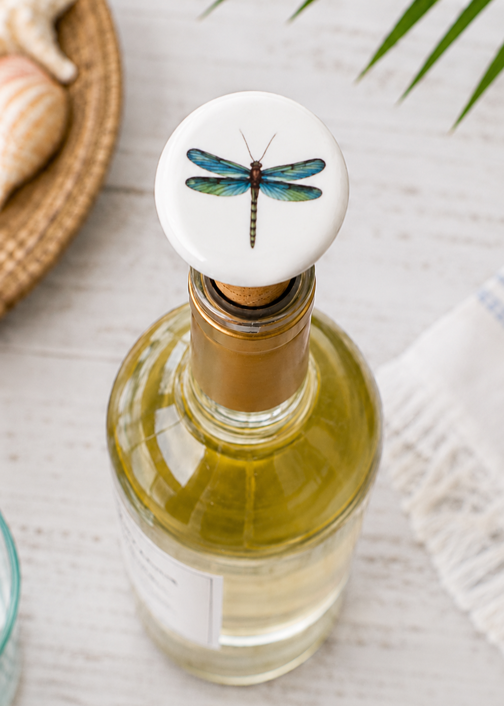 Dragonfly Nature Inspired Porcelain Wine Cork