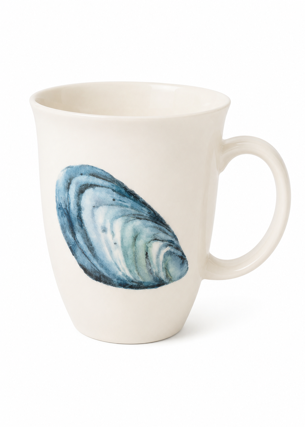 Blue Mussel Shell Porcelain Mug