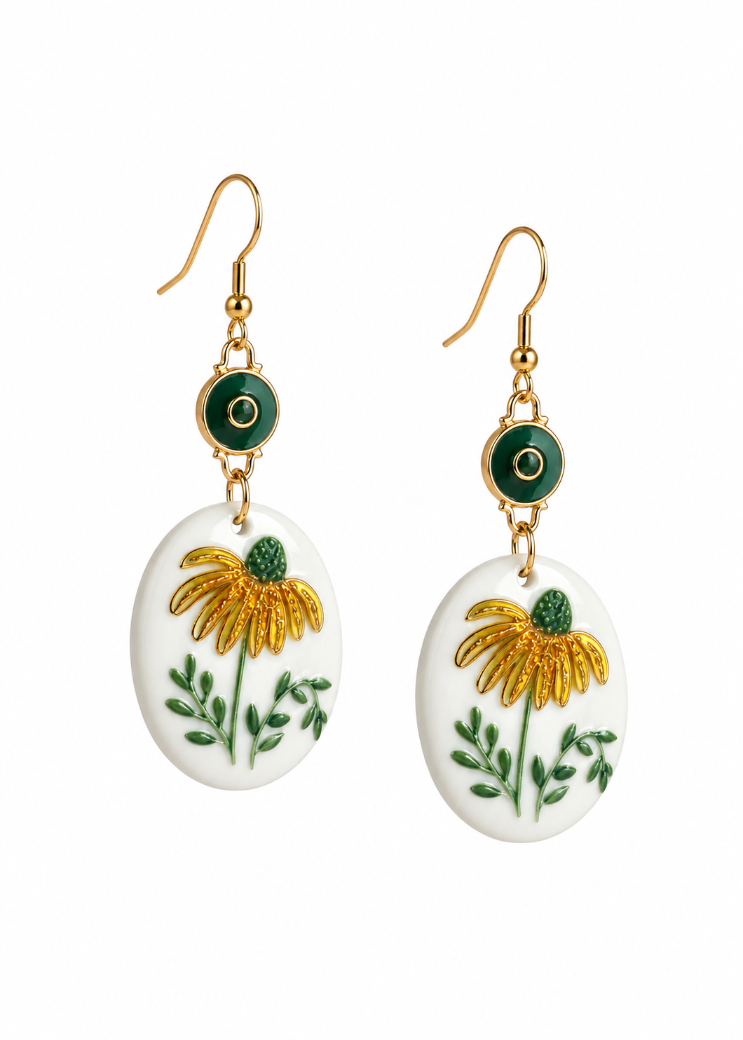 Golden Bloom Porcelain Earrings