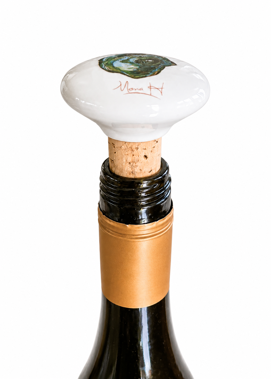 Hand Painted Porcelain Oyster Wine Cork
