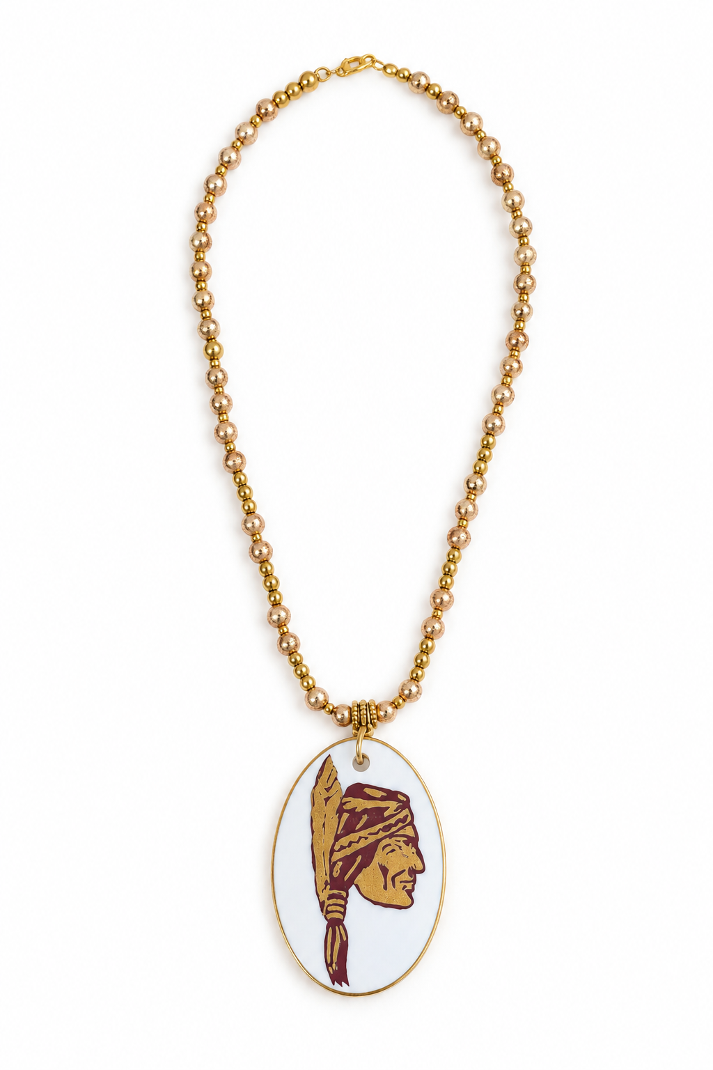 Hand Painted Porcelain FSU Football Season Necklace