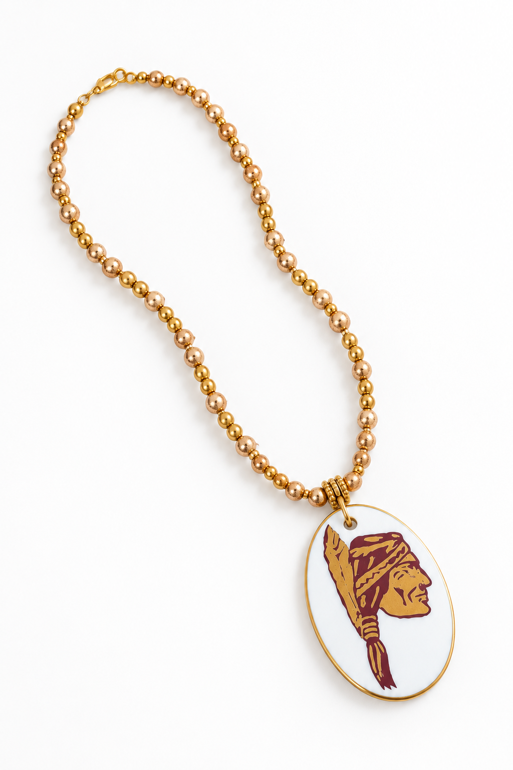 Hand Painted Porcelain FSU Football Season Necklace