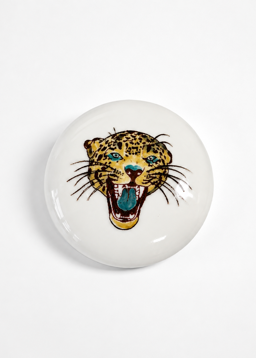 Hand painted Jaguar Football Season Porcelain Paper Weight