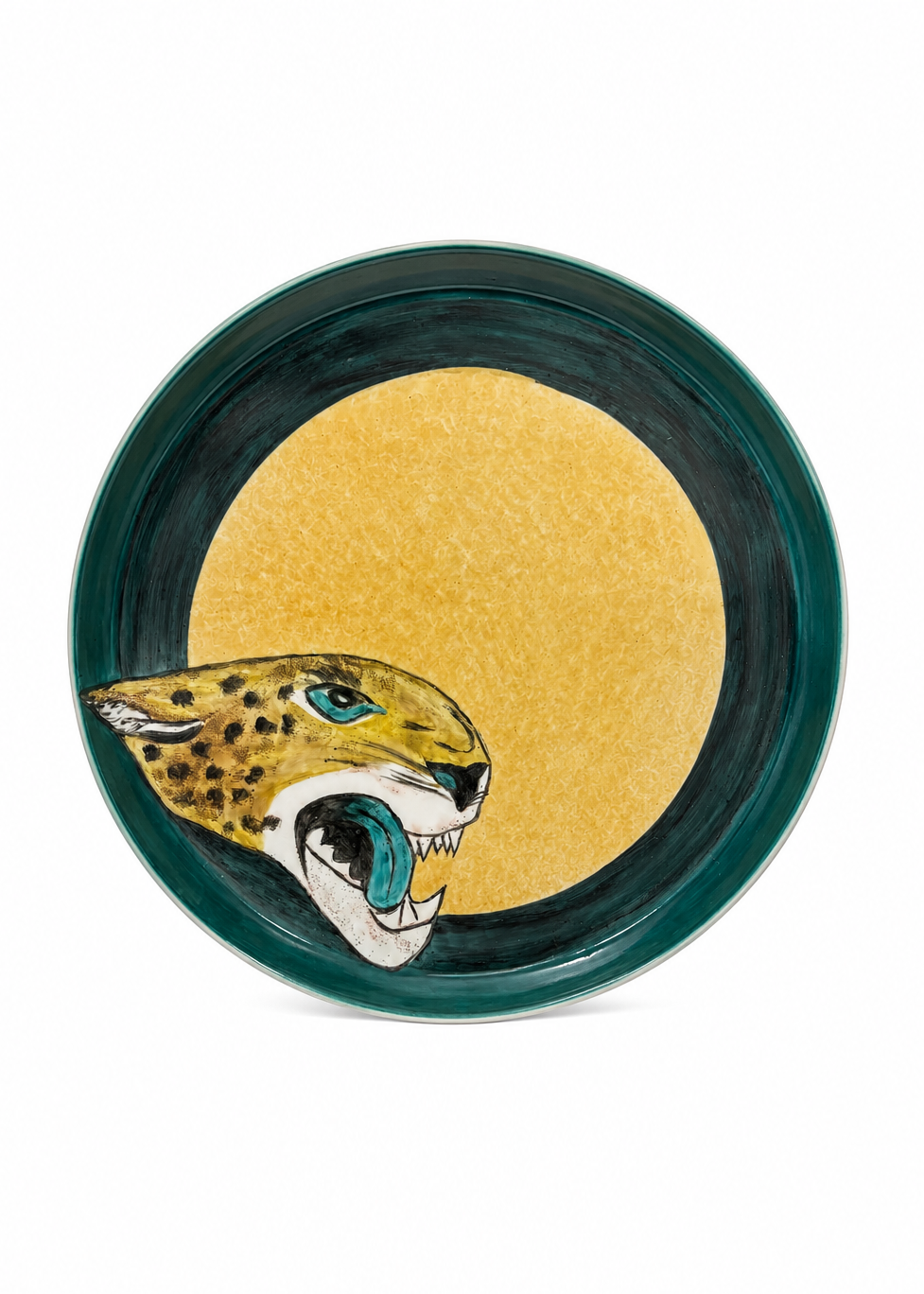 Hand Painted Jaguar Football Season Porcelain Plate