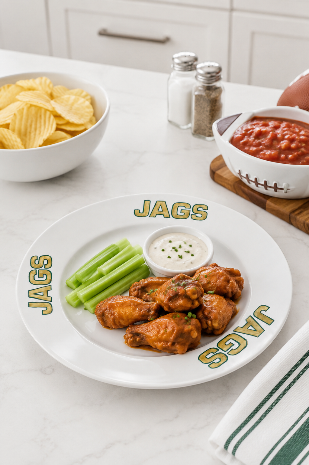 Hand Painted Porcelain Jags Football Season Plate