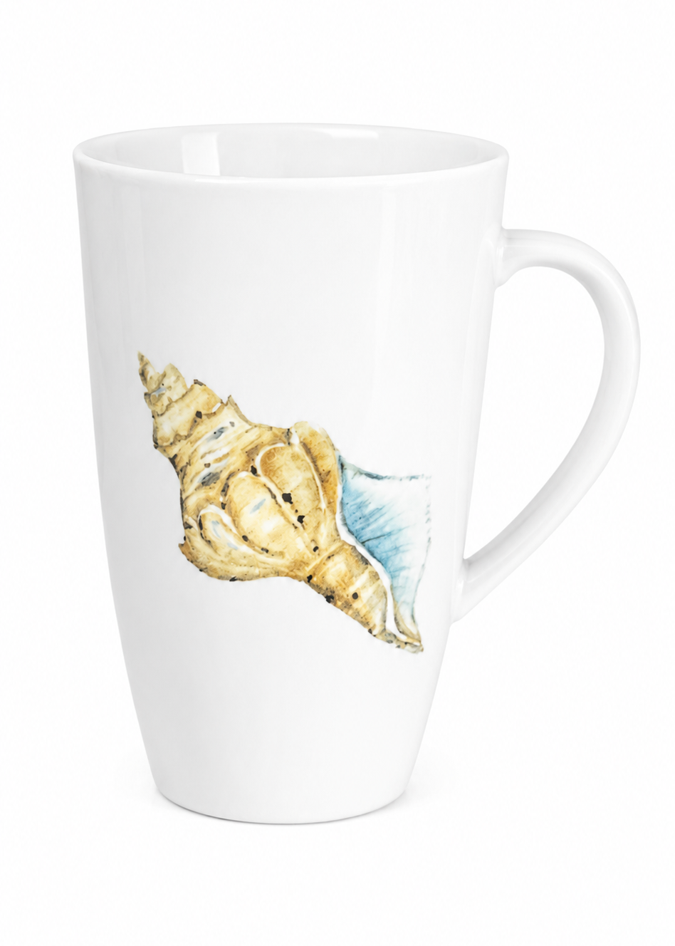 Coastal Conch Seashell Porcelain Coffee and Tea Latte Mug