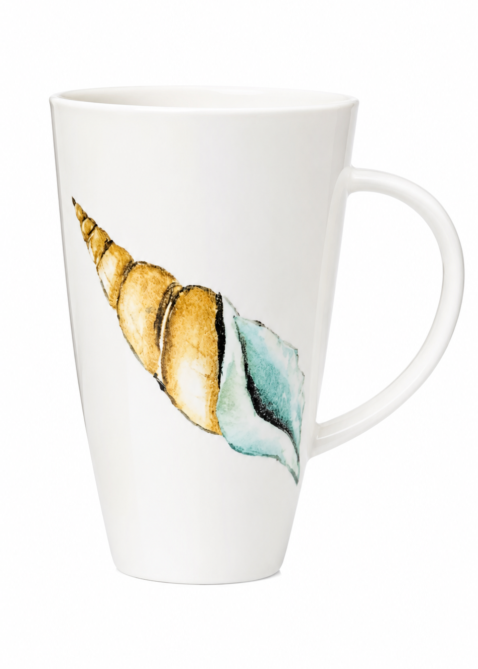 Coastal Spiral Shell Porcelain Coffee and Tea Latte Mug