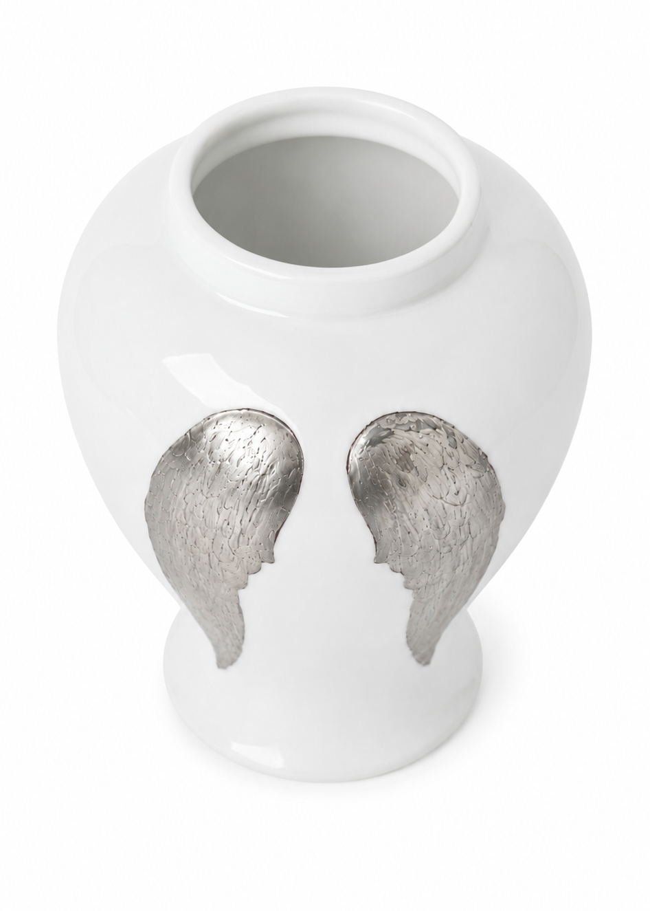 Silver Angel Wings Porcelain Vase