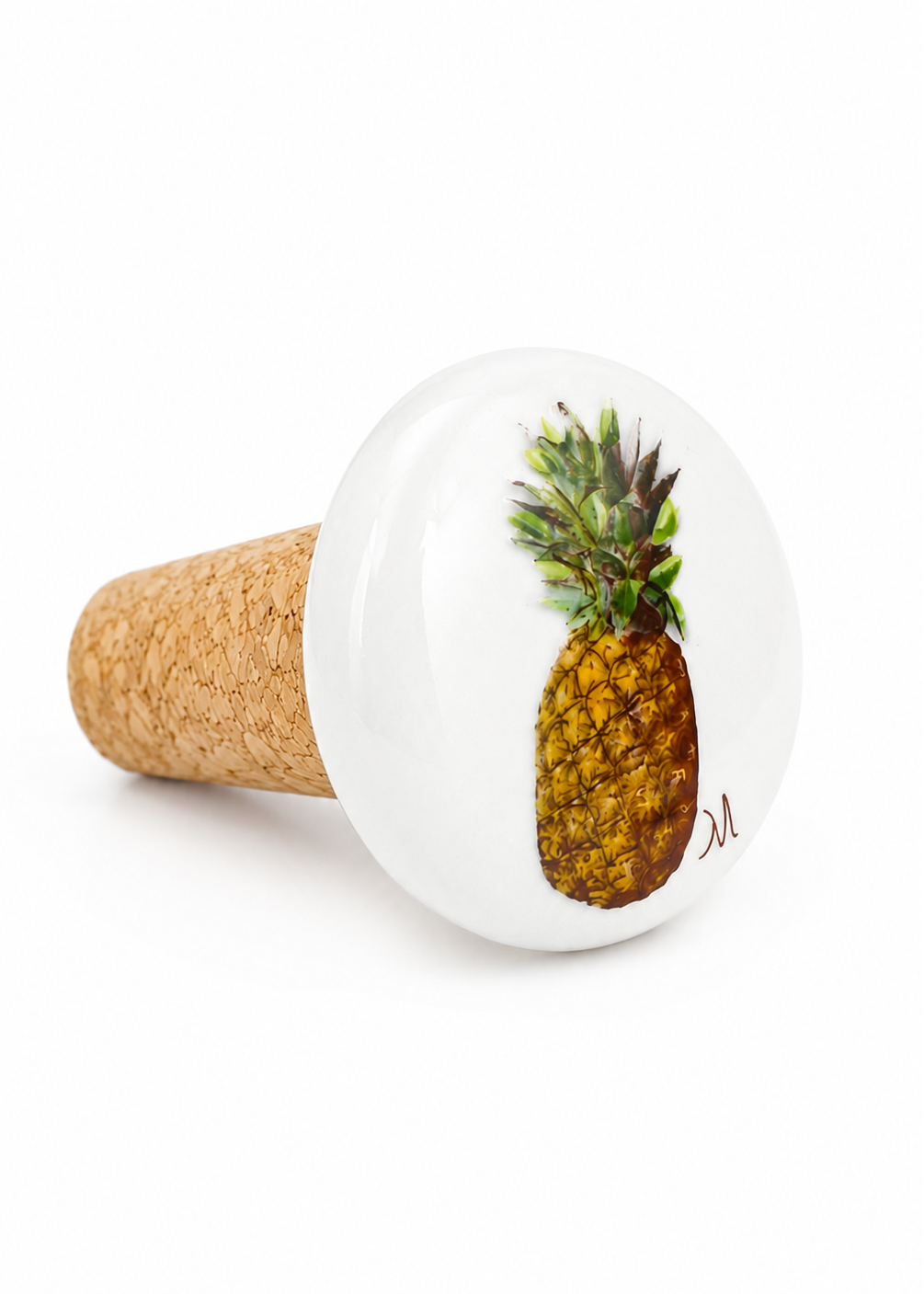 Coastal Pineapple Porcelain Wine Cork Stopper