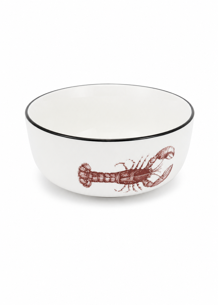 Red Lobster Porcelain Bowl Set – Set of 4