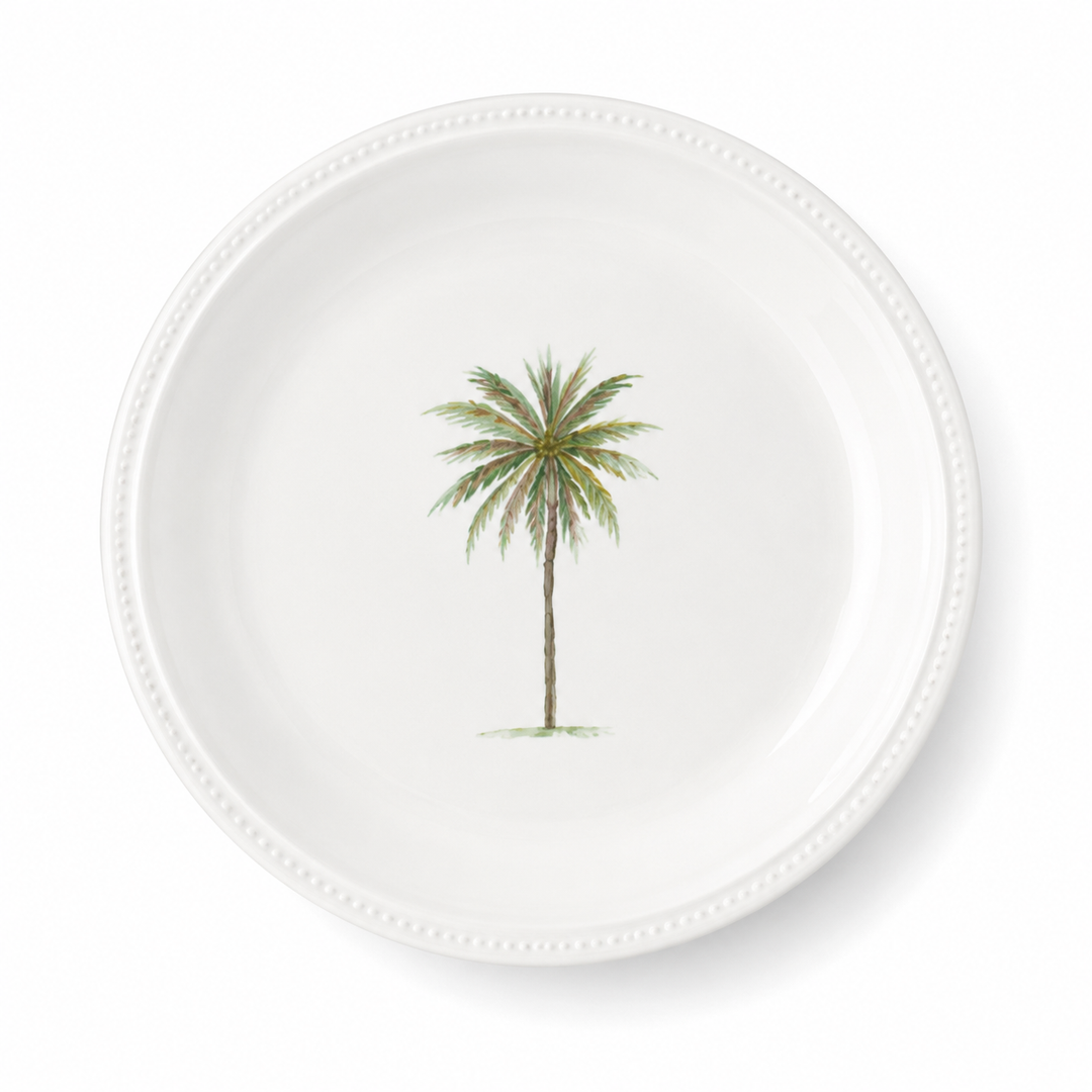 Coastal Palm Porcelain Salad Plates – Set of 6