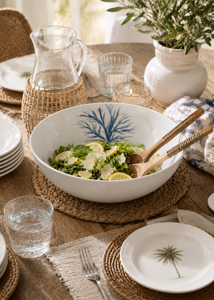 Blue Coral Porcelain Serving Bowl