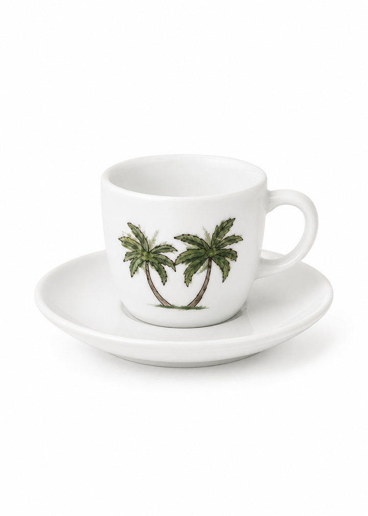 Palm Tree Espresso Cup & Saucer