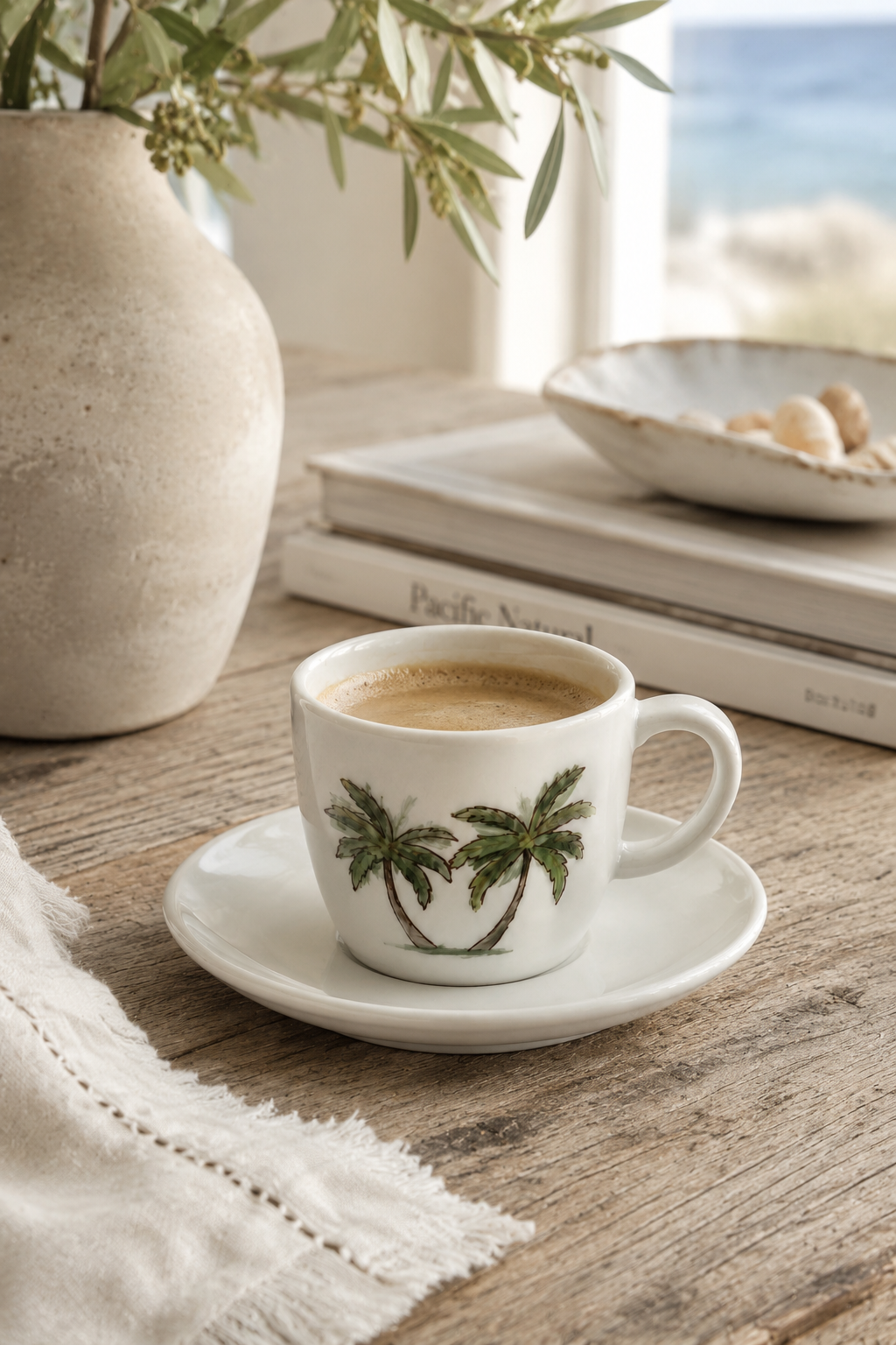 Palm Tree Espresso Cup & Saucer