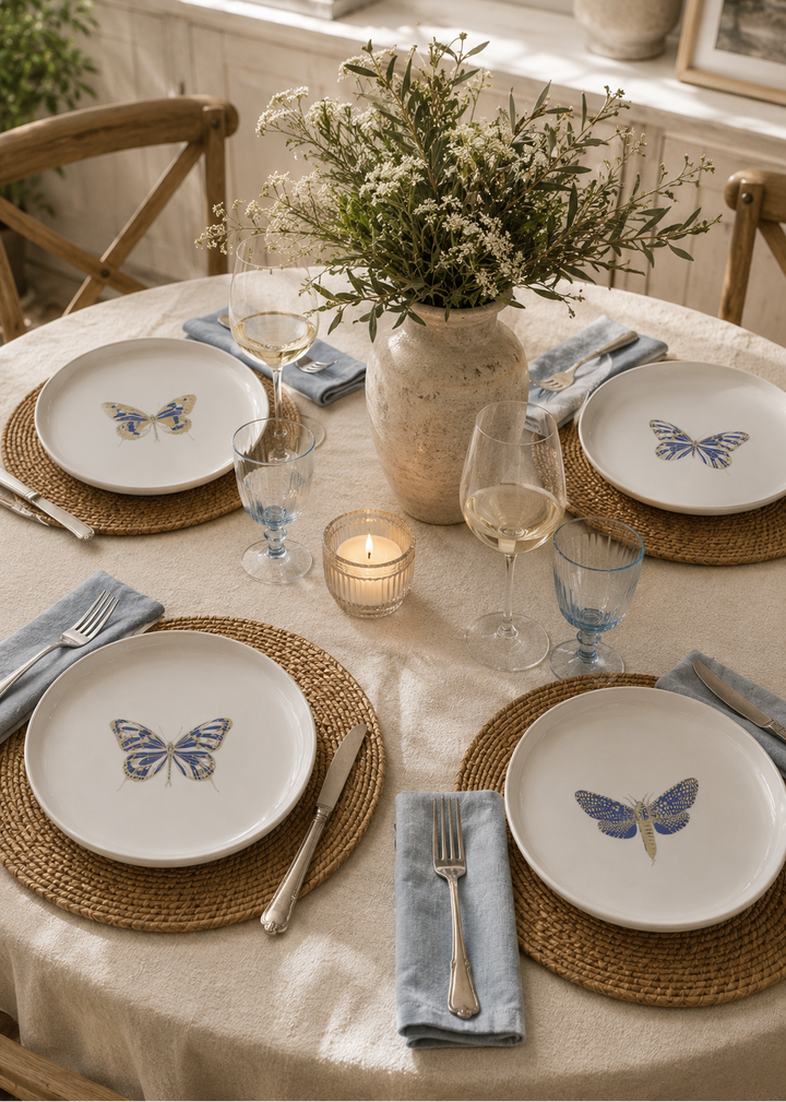 Butterfly Porcelain Salad Plates (Set of 4)