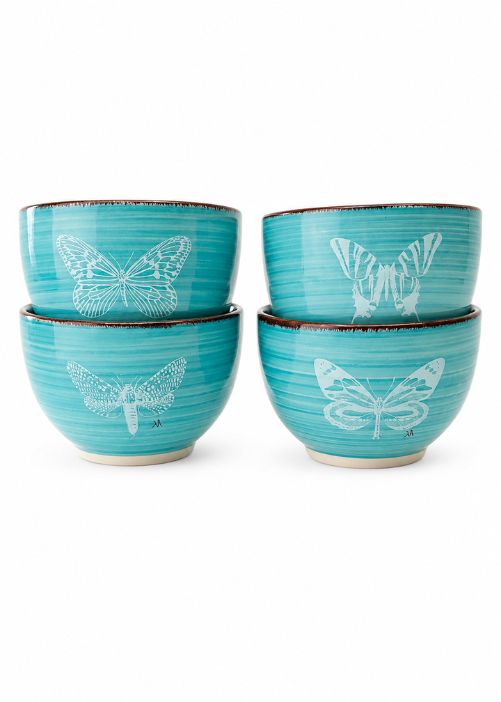 Butterfly Breeze Turquoise Bowl Collection (Set of 4)