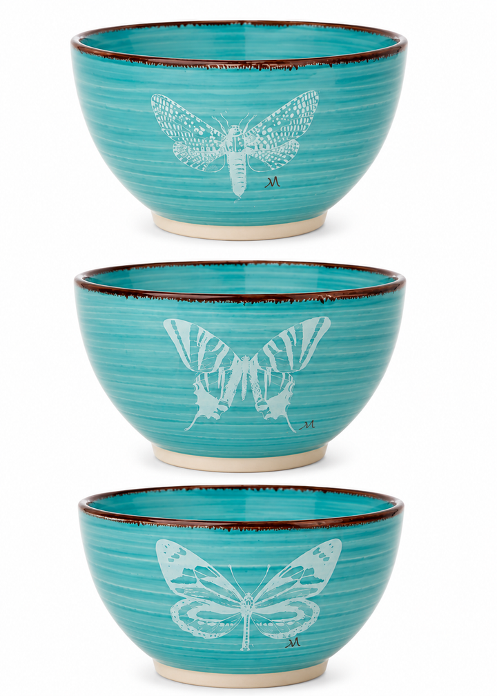 Butterfly Breeze Turquoise Bowl Collection (Set of 4)