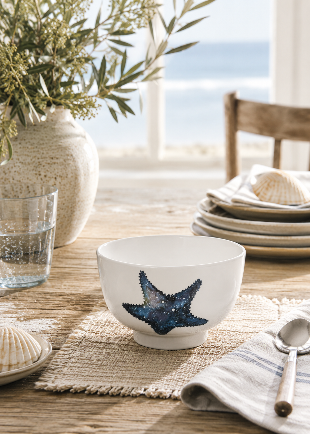 Coastal Starfish Porcelain Bowl