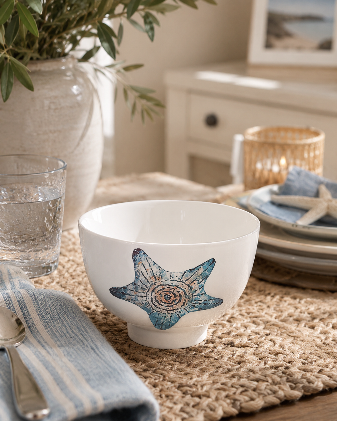 Coastal Starfish Porcelain Bowl