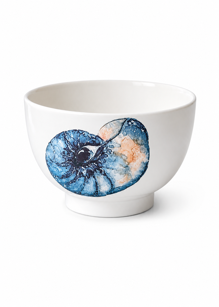 Coastal Nautilus Shell Porcelain Bowl
