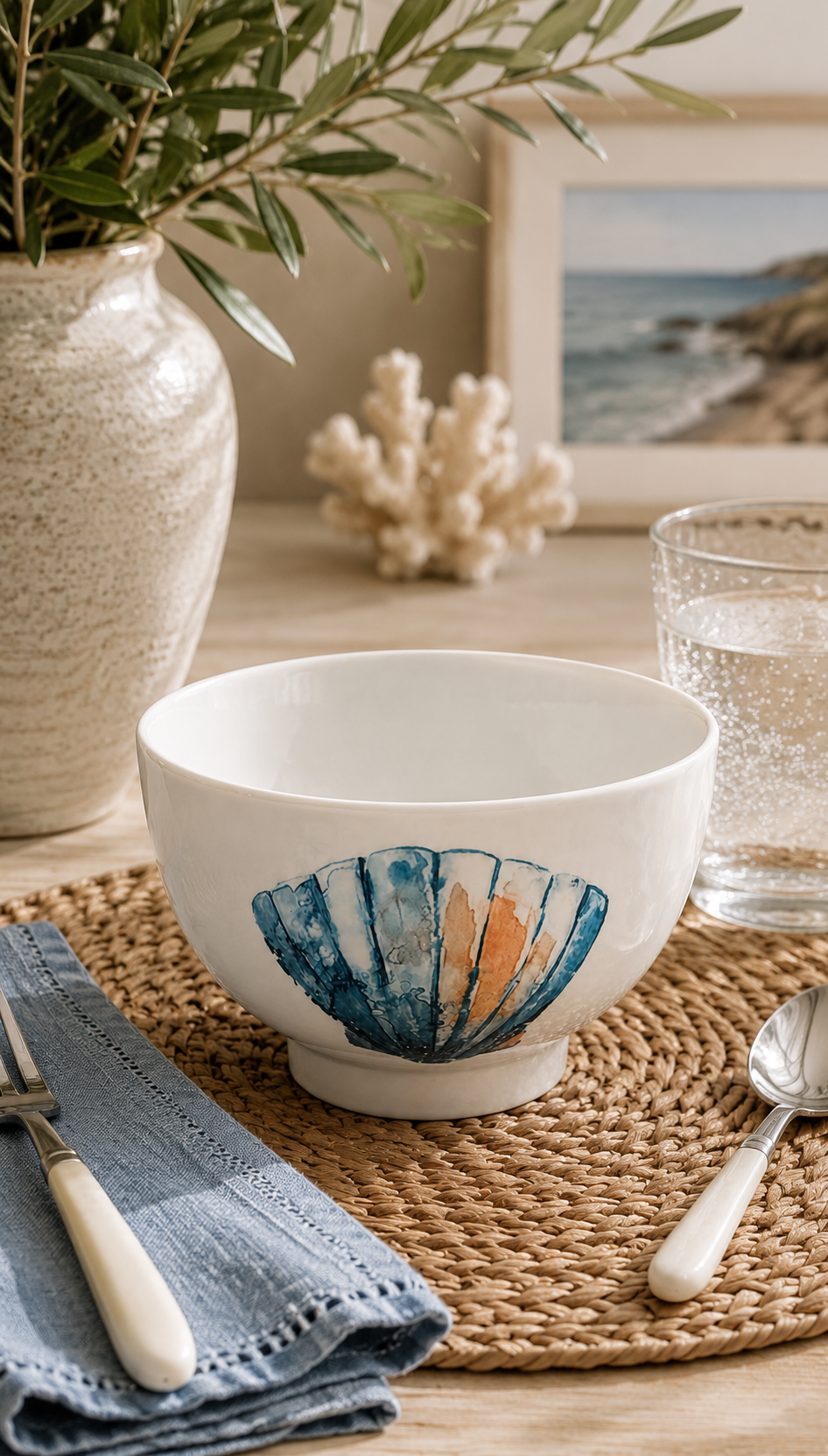 Seashell Breeze Porcelain Bowl
